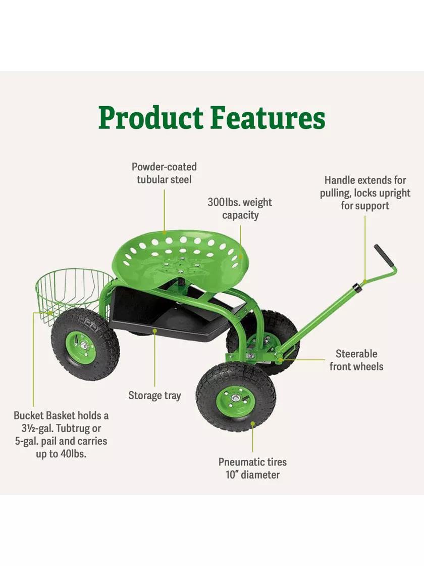 Deluxe Tractor Scoot with Bucket Basket