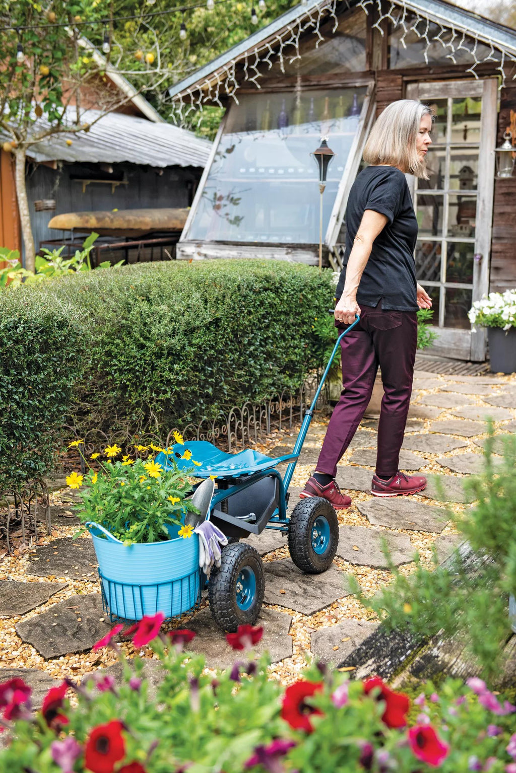 Deluxe Tractor Scoot with Bucket Basket