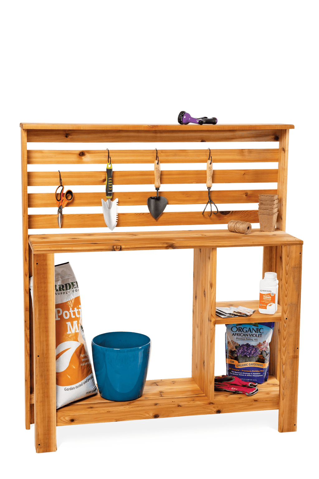 Gardeners Supply Tall Cedar Potting Bench