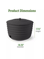 Matte Black Ribbed Hose Pot with Lid