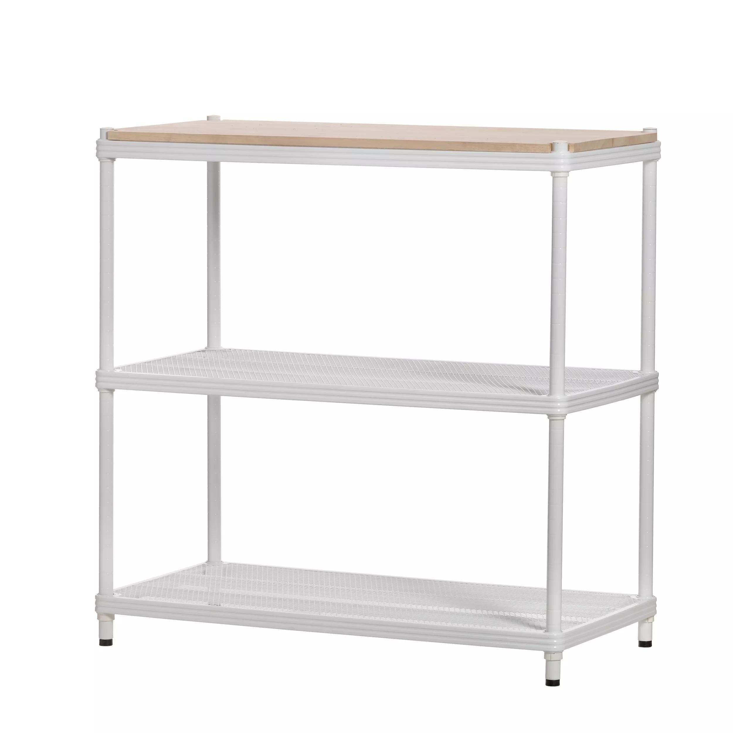 MeshWorks © 3 Tier Plant Shelving with Wood Top