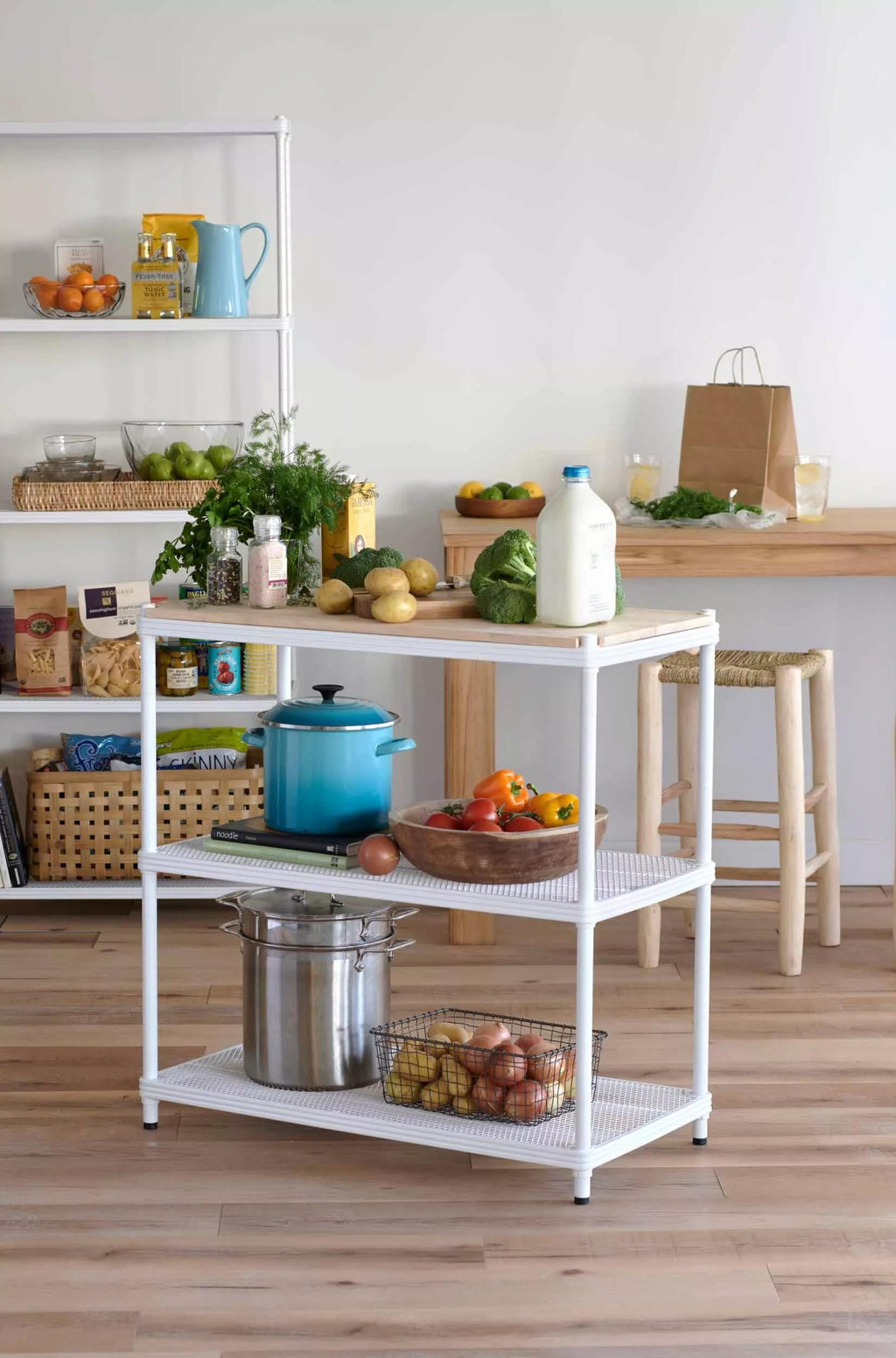 MeshWorks © 3 Tier Plant Shelving with Wood Top