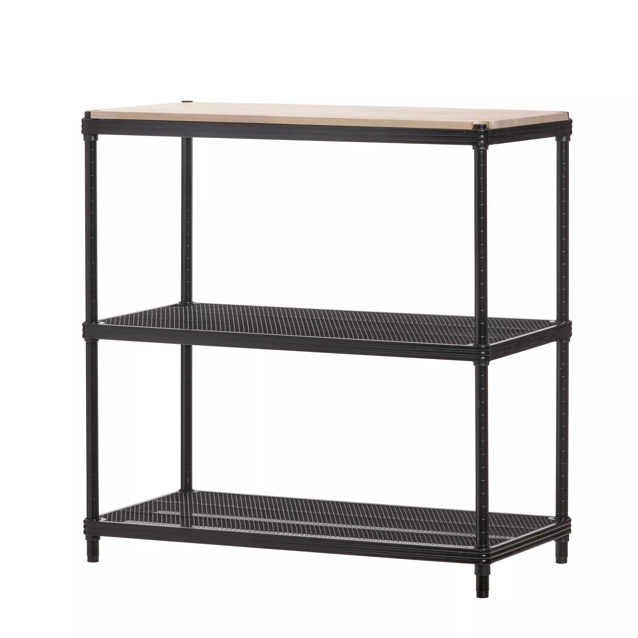 MeshWorks © 3 Tier Plant Shelving with Wood Top