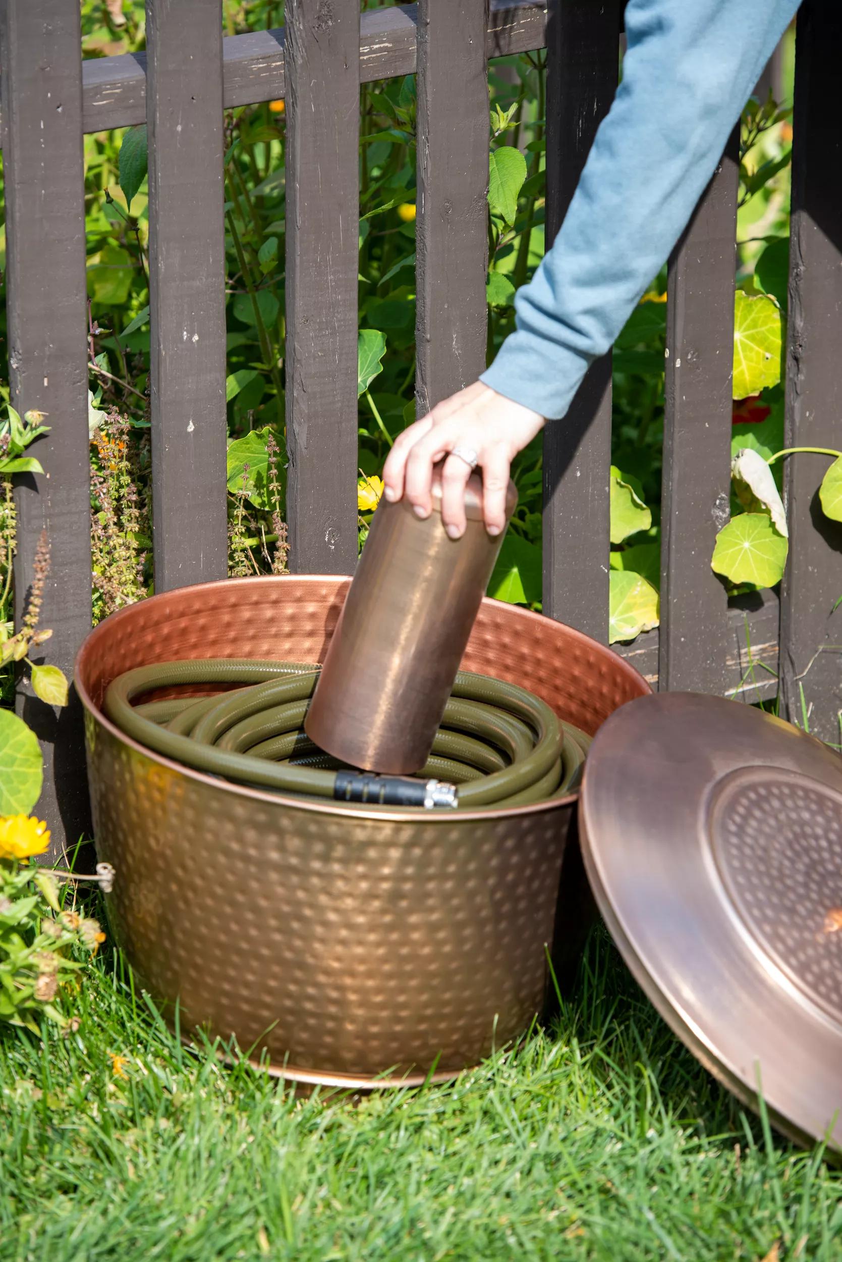 Hammered Copper Hose Pot with Lid