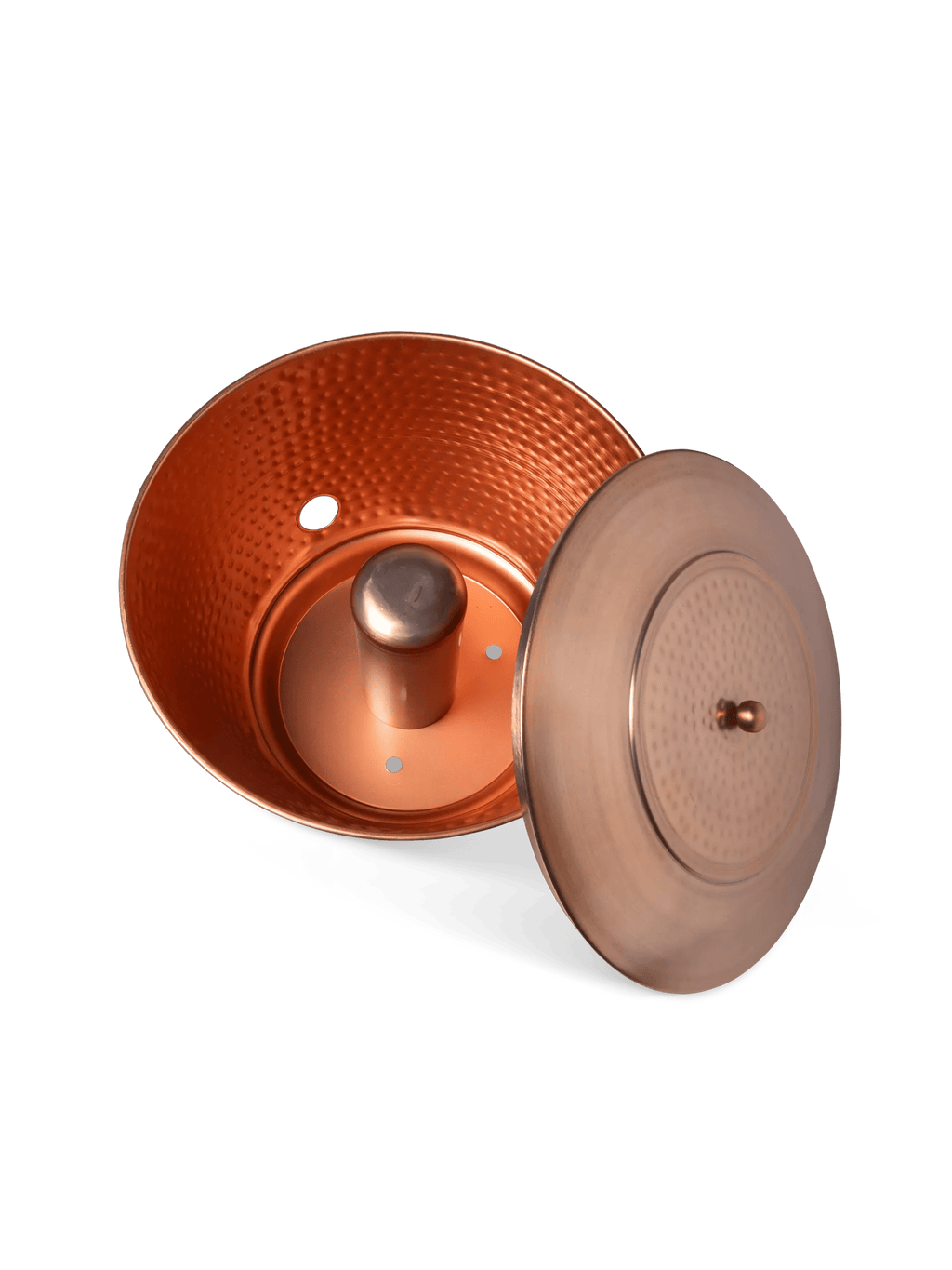 Hammered Copper Hose Pot with Lid