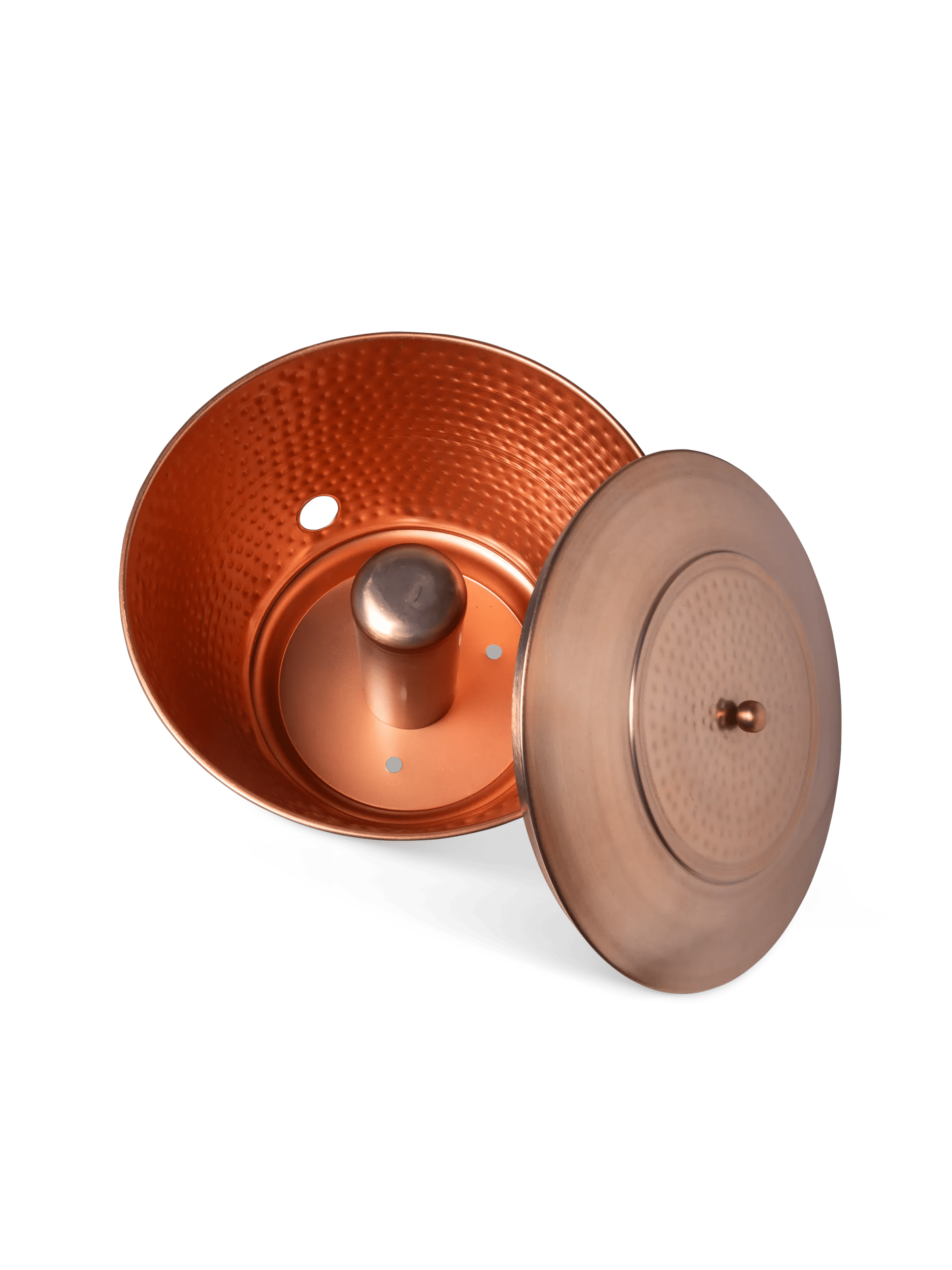 Hammered Copper Hose Pot with Lid