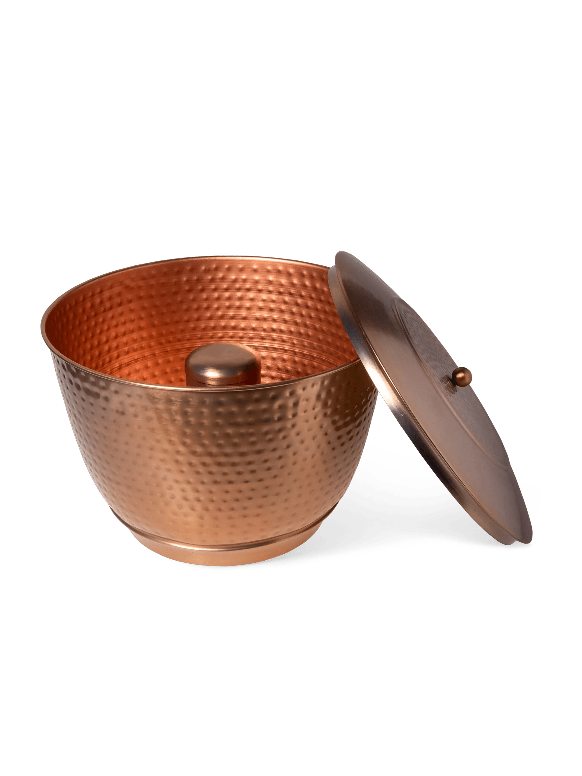 Hammered Copper Hose Pot with Lid