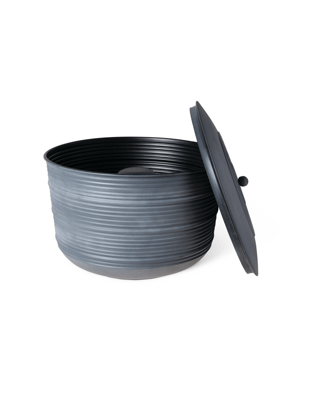 Ribbed Hose Pot with Lid