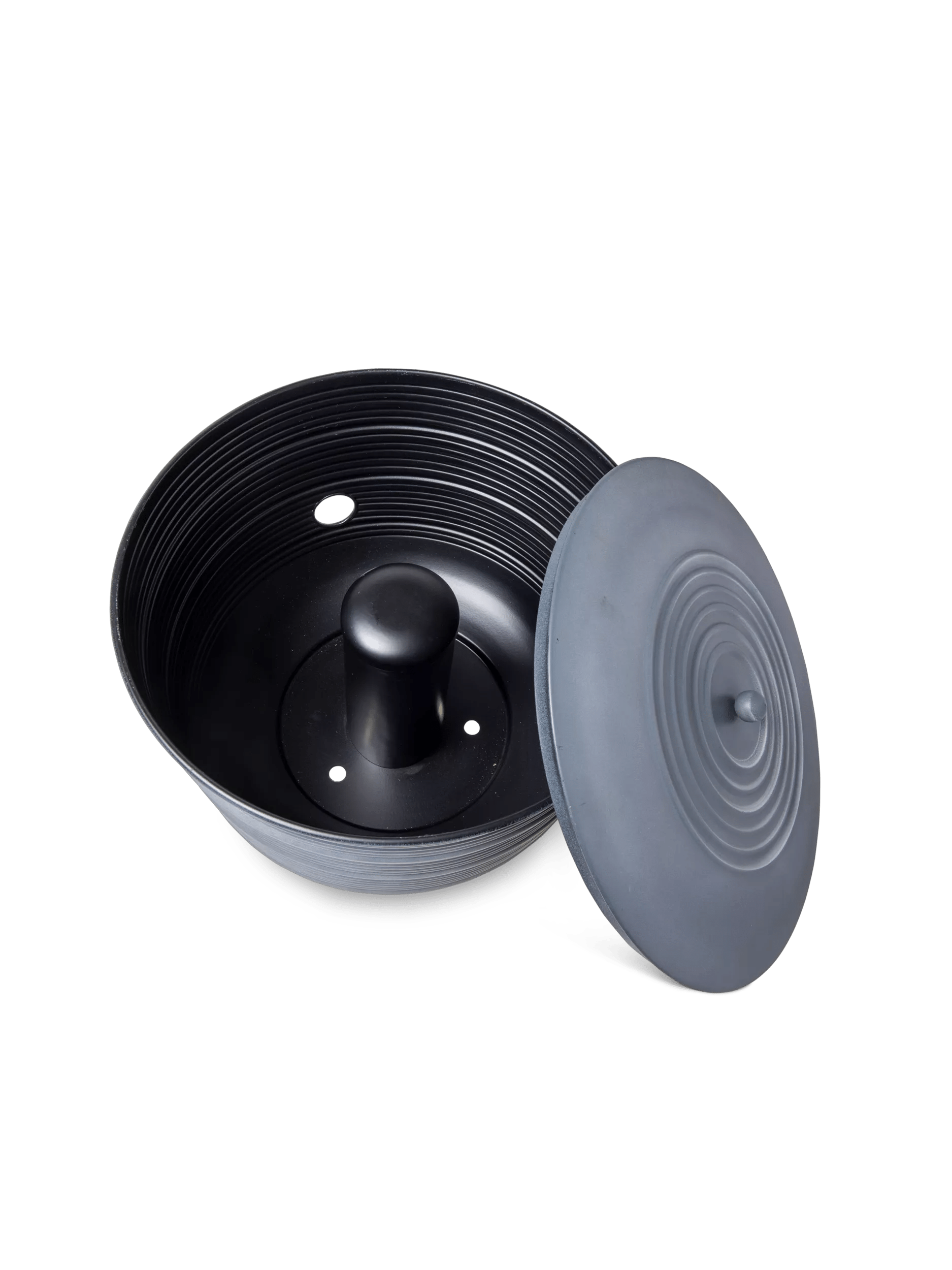 Ribbed Hose Pot with Lid