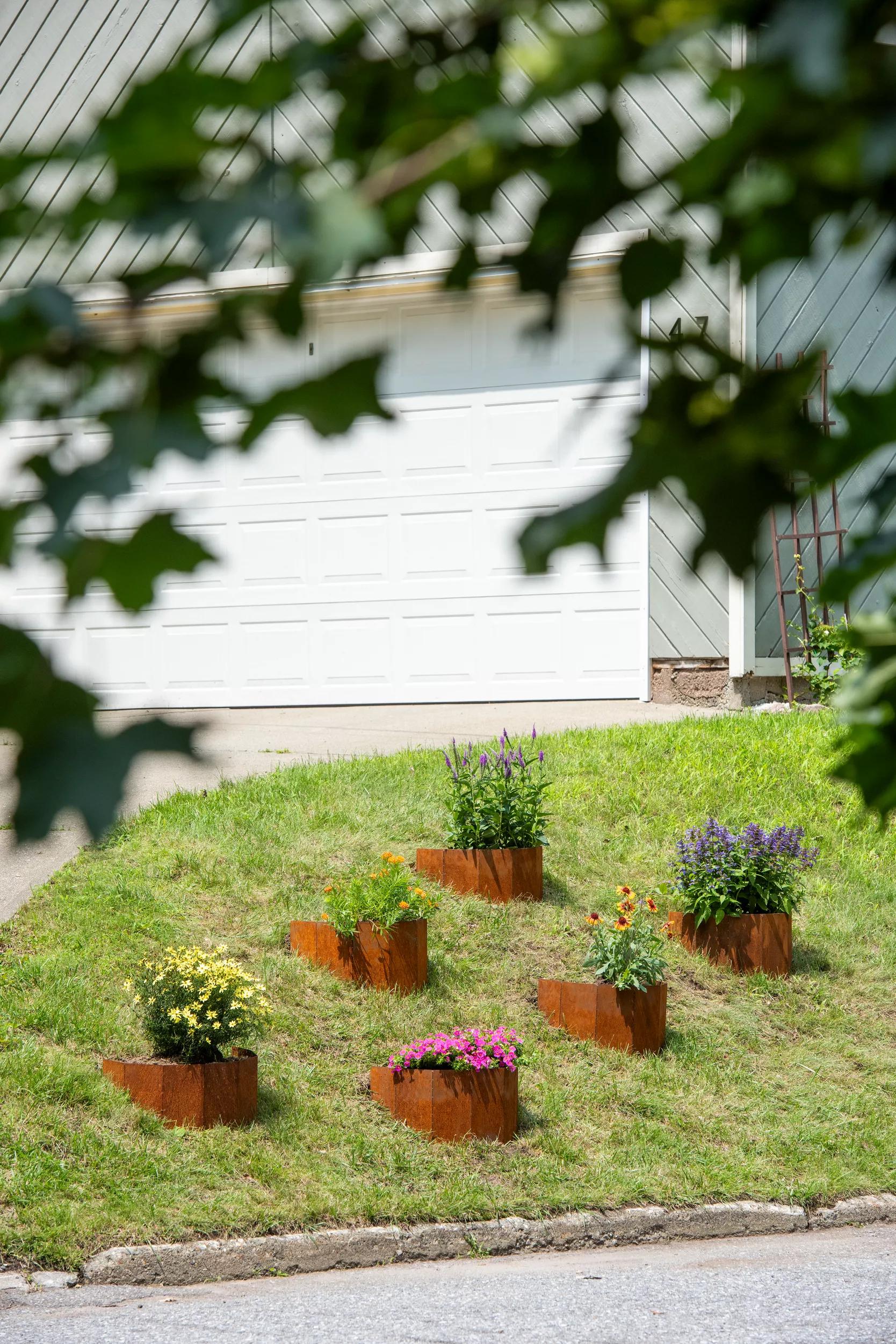 Corten Steel Hillside Planter, Set of 2