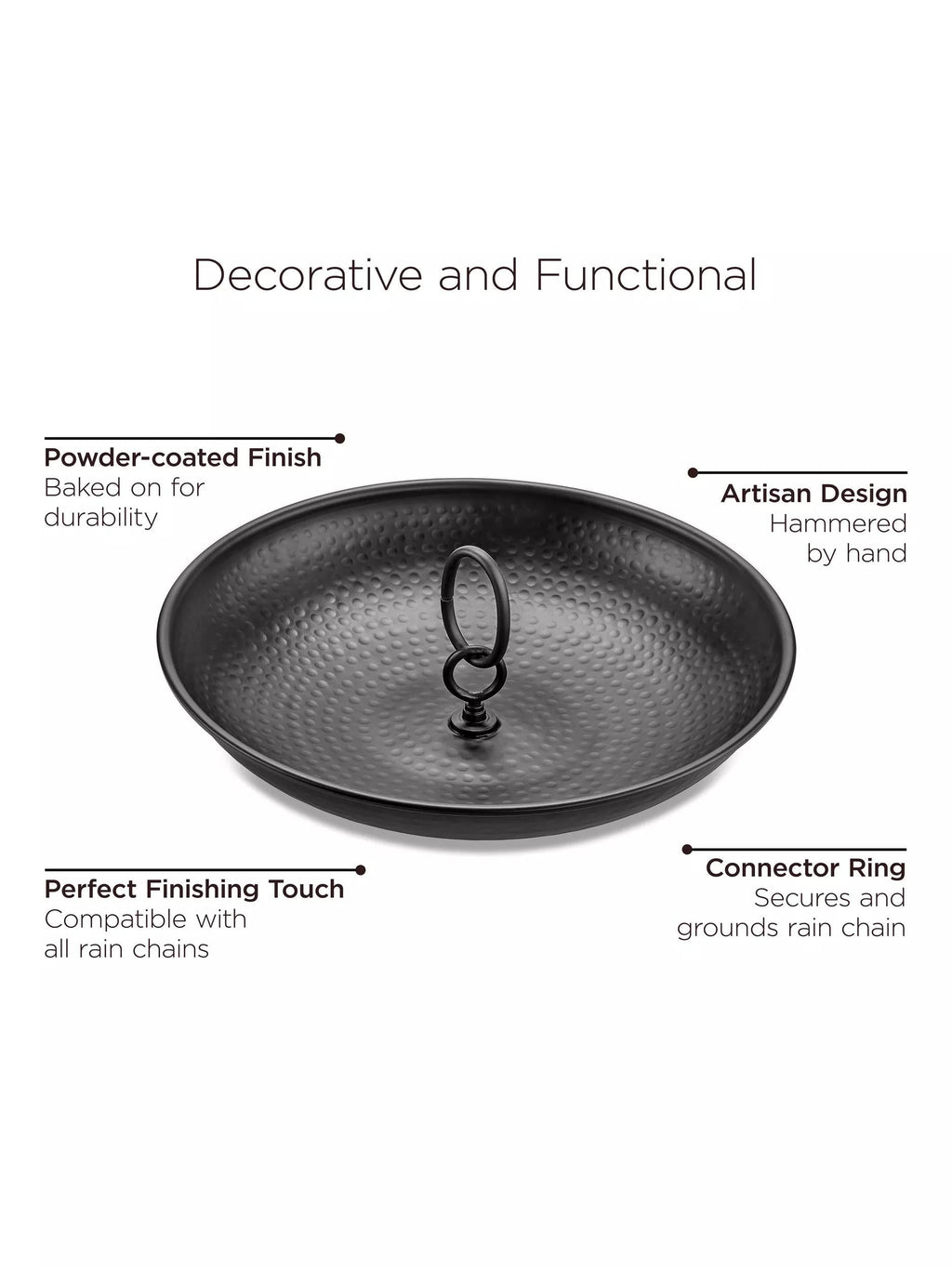 Modern Farmhouse Large Aluminum Rain Chain Basin