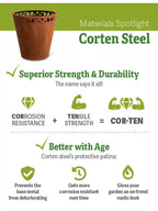 Corten Steel Hillside Planter, Set of 2